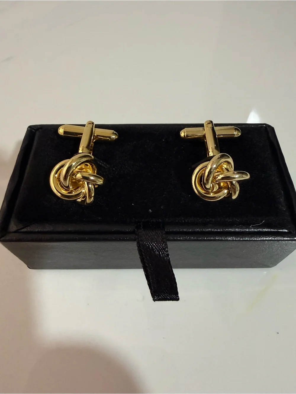 Gold Tone Knot Cufflinks for Men